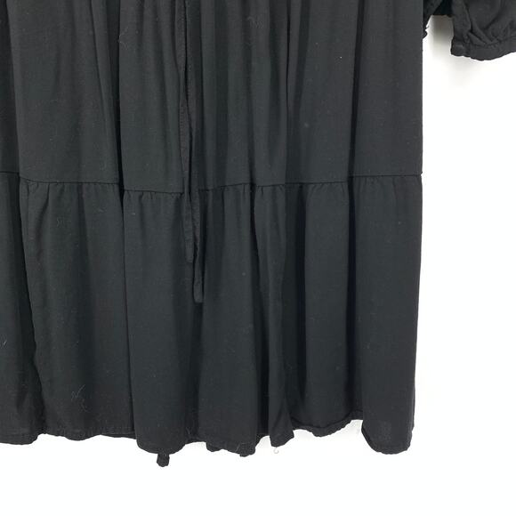 Torrid Boho Peasant Dress Womens Size 0X Black Long Sleeve Tie Waist - Picture 4 of 6